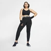 Nike Women's Pro Mesh Training Tights (plus Size) In Black