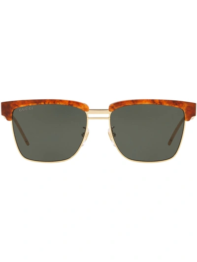 Gucci Square-frame Tinted Sunglasses In Brown