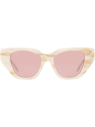 Gucci Gg0641s Crystal-embellished Plastic Sunglasses In White