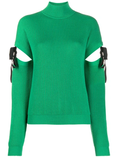 Boutique Moschino Cut-out Wool Jumper In Green