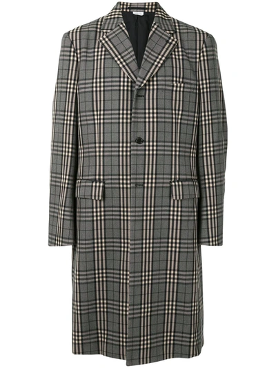 Comme Des Garçons Homme Deux Check Print Raincoat In Neutrals