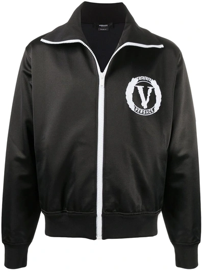 Versace Virtus Crest Track Jacket In Black