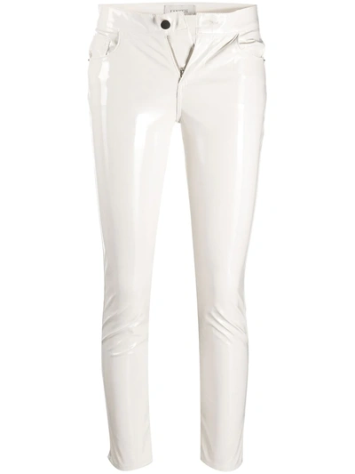 Laneus Patent Finish Trousers In White