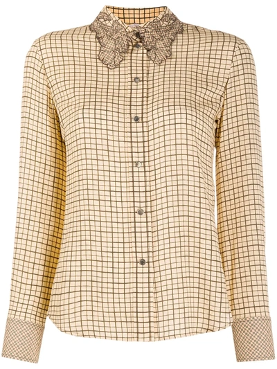 Chloé Western-inspired Check-pattern Shirt In Neutrals