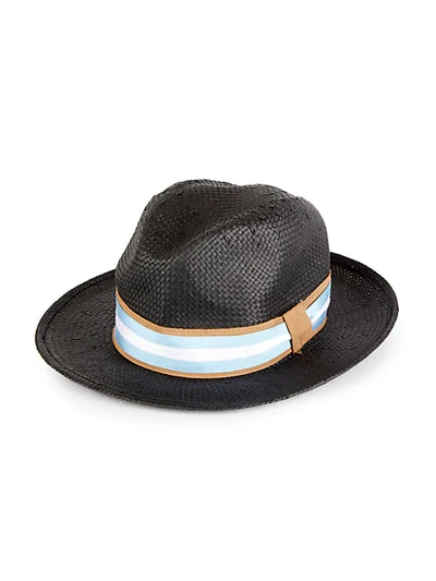 Saks Fifth Avenue Alessandria Woven Straw Fedora