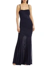 Herve Leger Sleeveless Draped Tulle Gown