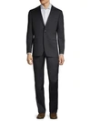 Hickey Freeman Classic Fit Mini Checkered Wool Suit In Navy