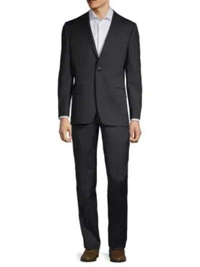 Hickey Freeman Classic Fit Mini Checkered Wool Suit In Navy