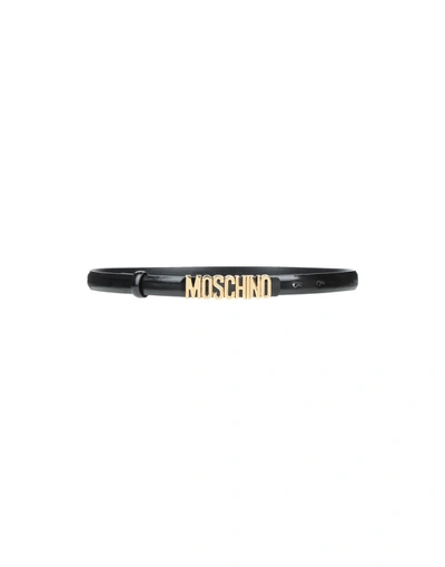 Moschino Leather Belt In Nero