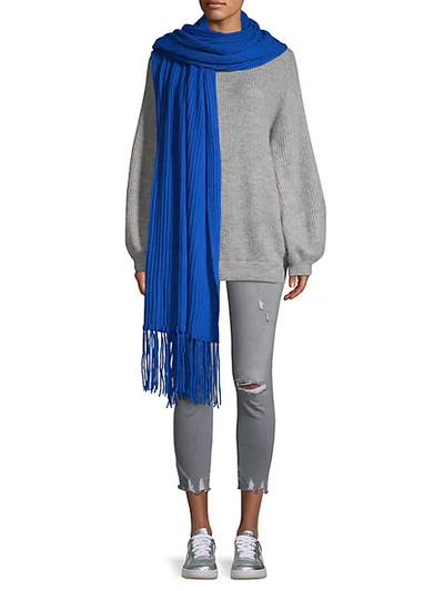 Saks Fifth Avenue Cashmere Ribbed & Fringed Scarf
