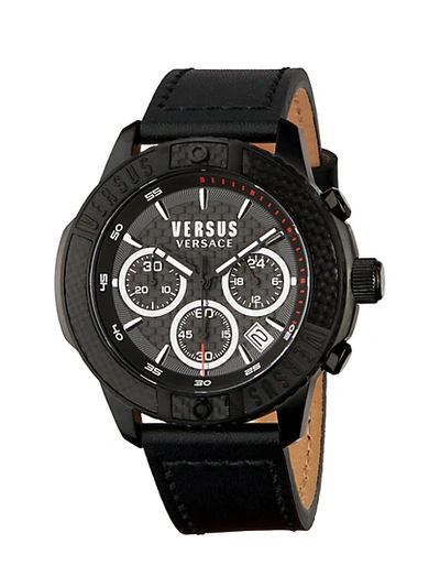 Versus Stainless Steel Leather-strap Chronograph Watch