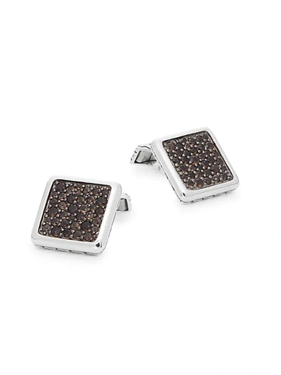 John Hardy Smokey Quartz Sterling Silver Square Cuff Links