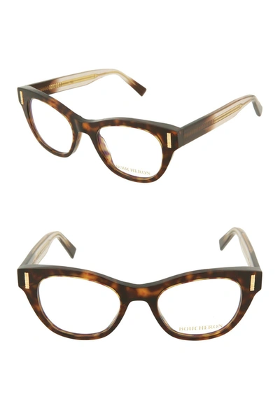 Boucheron Modified Cat Eye 49mm Optical Glasses In Brown Clear