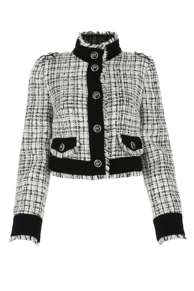 Dolce & Gabbana Cropped Tweed Jacket In White