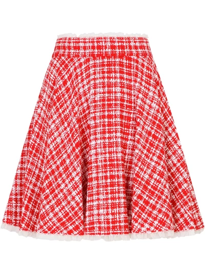 Dolce & Gabbana Tweed Circle Mini Skirt In Red