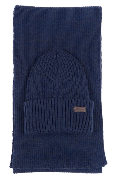 Barbour Men's 2-pc. Crimdon Beanie & Matching Scarf In Blue