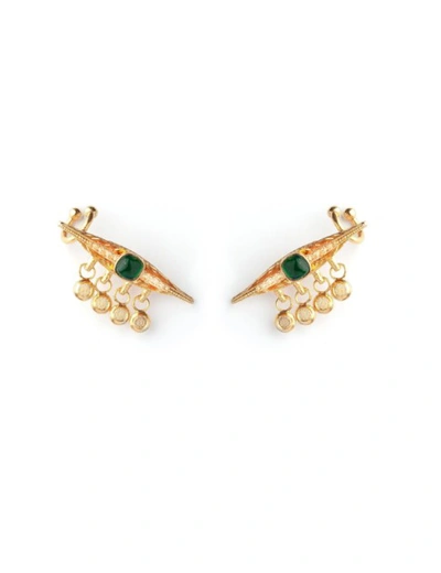 Sonia Petroff Emerald Eye Luxury Earrings