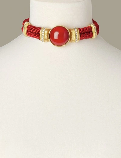 Sonia Petroff Red Aries Costume Statement Necklace