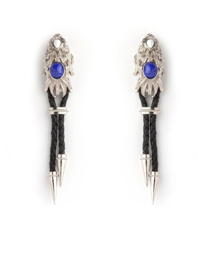 Sonia Petroff Black Silver Dragonfish Luxury Earrings