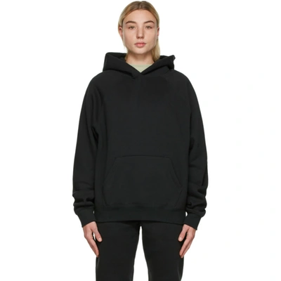 Essentials Black Pullover Hoodie In Stretchlimo