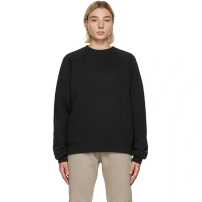 Essentials Black Fleece Pullover Sweatshirt In Stretchlimo