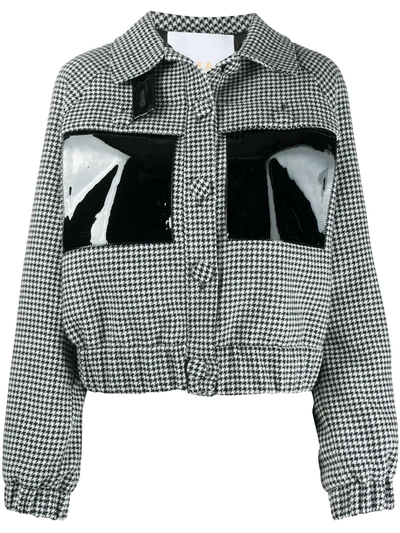 Remain Houndstooth-print Button-up Jacket In White