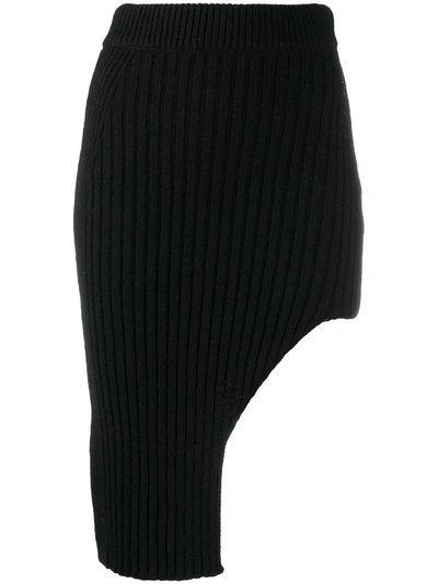Wandering Cut-out Ribbed Skirt In Black