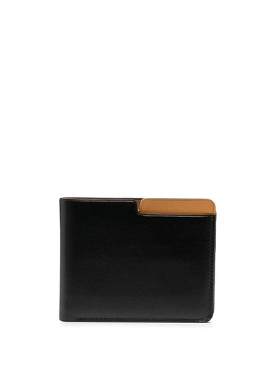 Isaac Reina Calf Leather Billfold Wallet In Black