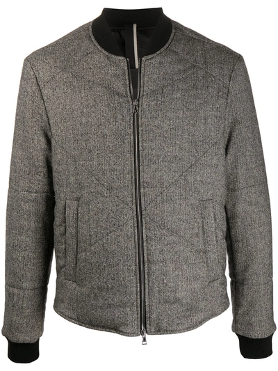 Low Brand Grey Virgin Wool Blend Bomber Jacket