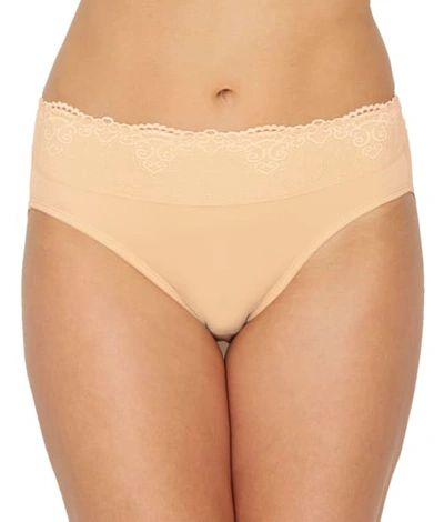 Bali Smooth Passion For Comfort  Lace Hi Cut Brief In Soft Taupe