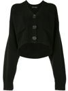Proenza Schouler Eco Cashmere Blend Crop Cardigan In Black