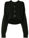 Proenza Schouler Cropped Cashmere-blend Cardigan In Black