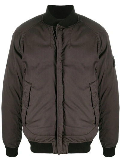 Stone Island Padded Bomber Jacket In Brown