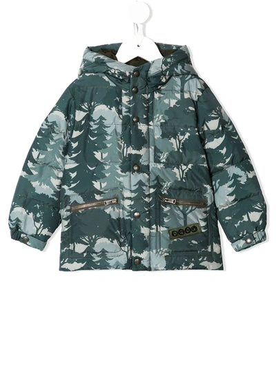 Dolce & Gabbana Babies' Camouflage Tree Print Padded Jacket In Green