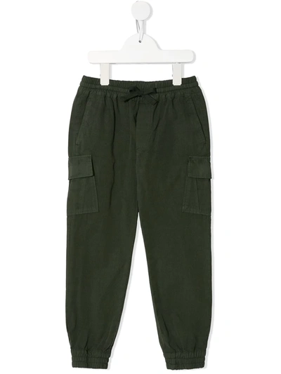 Dolce & Gabbana Kids' Drawstring Cargo Trousers In Green