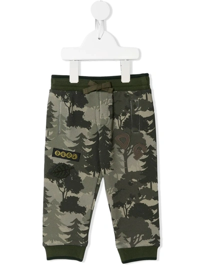 Dolce & Gabbana Babies' Camouflage Pattern Jogging Trousers In Green