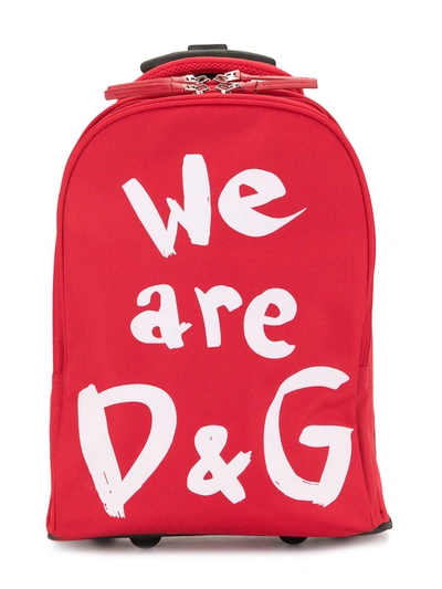 Dolce & Gabbana Kids' We Are D&g Nylon Cordura Trolley In Red