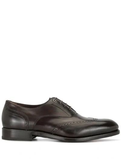 Ferragamo Lace-up Oxford Shoes In Brown