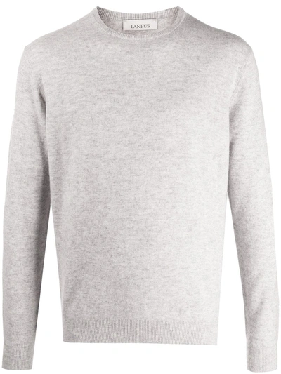 Laneus Fine Knit Crewneck Jumper In Grey