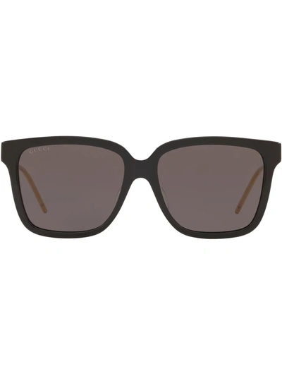 Gucci Square-frame Tinted Sunglasses In Schwarz