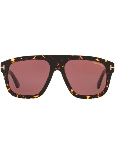 Tom Ford Tortoiseshell-effect Oversize-frame Sunglasses In Brown