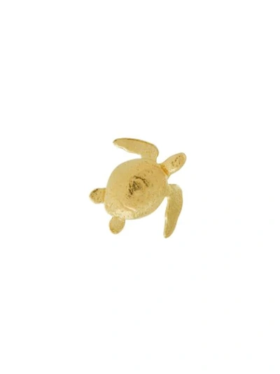 Alex Monroe 18kt Yellow Gold Teeny Tiny Sea Turtle Stud Earring