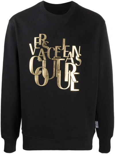 Versace Jeans Couture Logo Crest Sweatshirt In Black