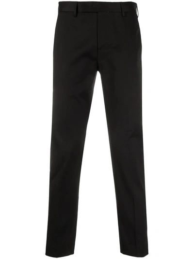 Pt01 Slim-fit Ankle Crop Chino Trousers In Black