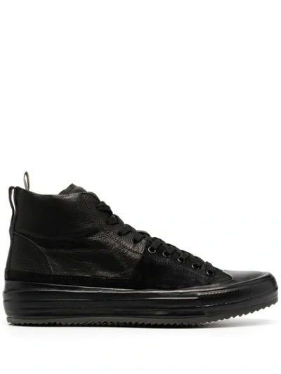 Officine Creative Panelled Leather High-top Sneakers In Black