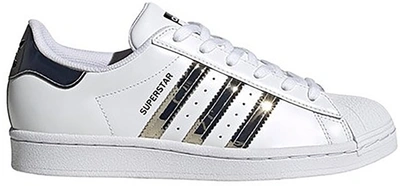 Pre-owned Adidas Originals Adidas Superstar Cloud White Silver Metallic (women's) In Cloud White/silver Metallic/core Black