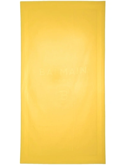 Balmain Logo Motif Bath Towel In Yellow