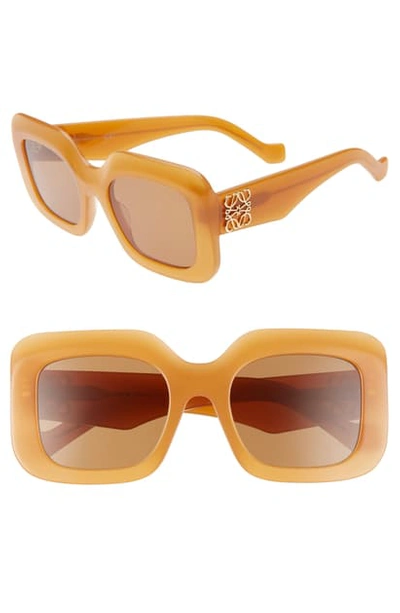 Loewe 53mm Square Sunglasses In Orange