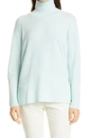 Eileen Fisher High/low Merino Wool Turtleneck Sweater In Clear Water