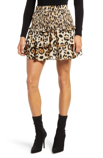 English Factory Animal Print Smocked Skirt In Multi